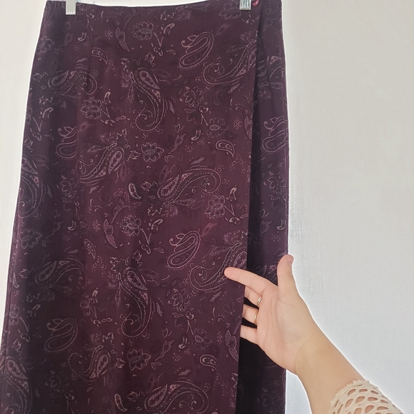 Purple Paisley Midi Skirt - Picture 1 of 8